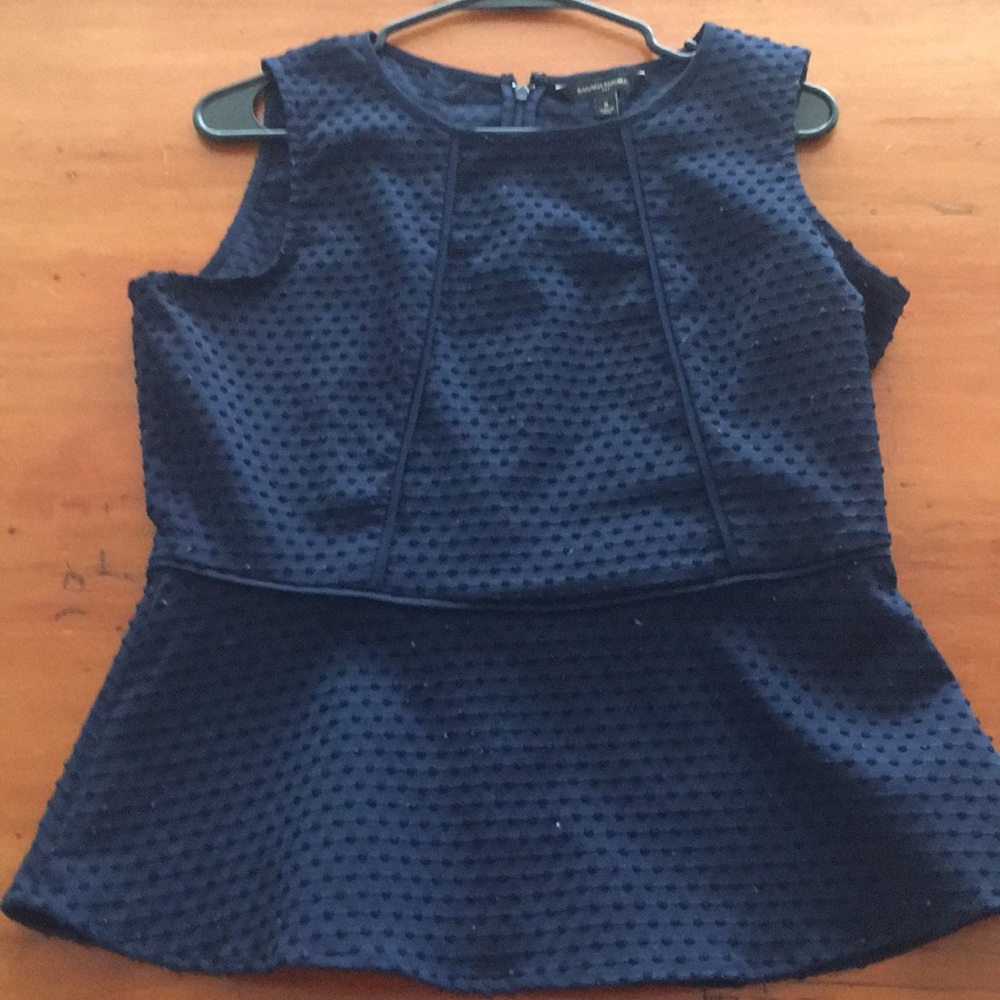 Navy blue peplum top from Banana Republic